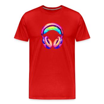 Kopfhörer Gesang Musik hören Sänger Musiker Gamer - Männer Premium Bio T-Shirt - Rot - Vorne - Damien (186cm)