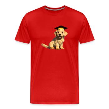 Bachelor Golden Retriever Graduation Studies - Men's Premium Organic T-Shirt - red - Front - Damien (186cm)