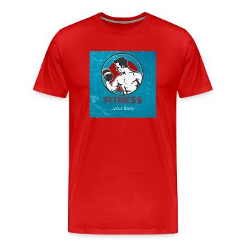 Fitness your body - Männer Premium Bio T-Shirt - Rot - Vorne - Damien (186cm)