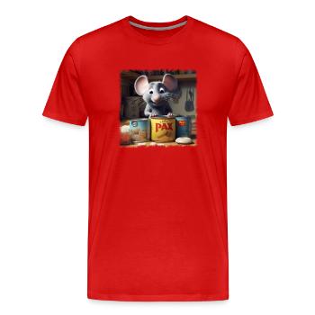 Hungrige Maus - Männer Premium Bio T-Shirt - Rot - Vorne - Damien (186cm)