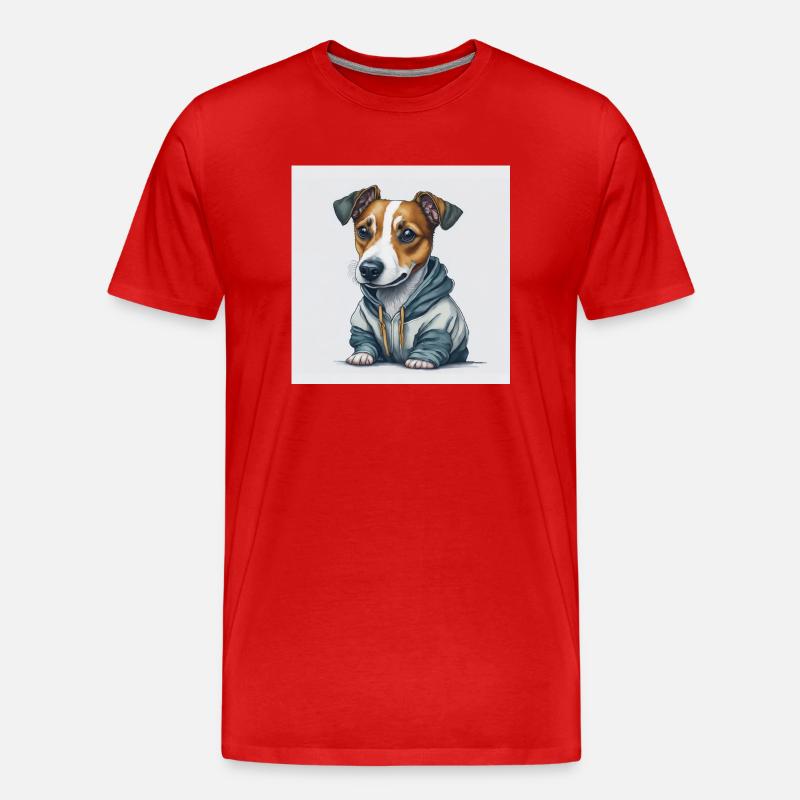 Jack Russel Terrier - Männer Premium Bio T-Shirt - Rot