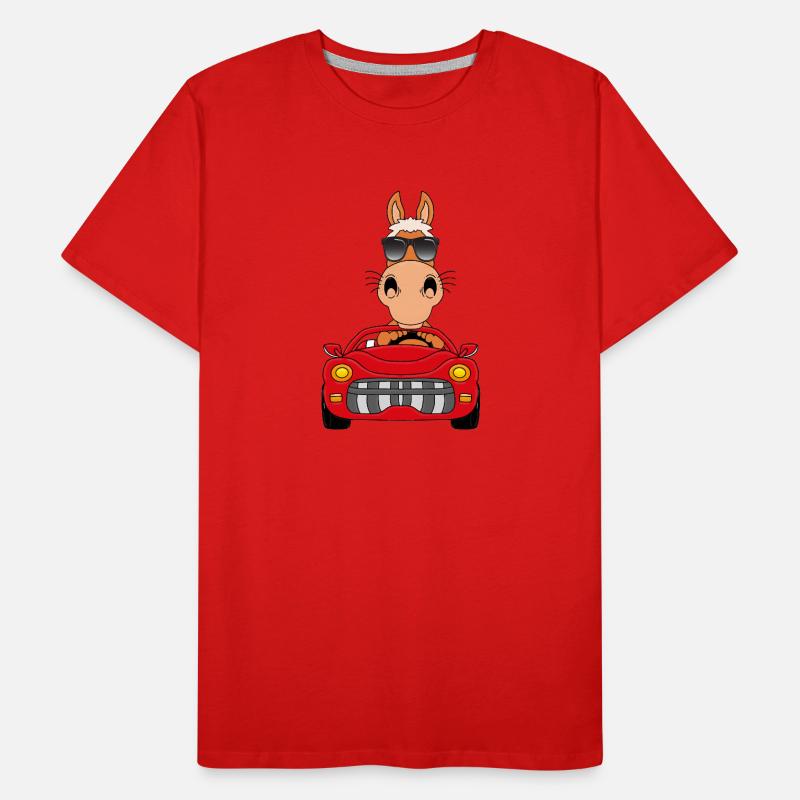 PFERD - CABRIO - AUTO - PONY - AUTOFAHRER - FUN Männer Premium Bio T-Shirt