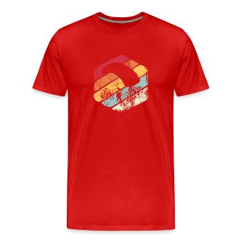 Vintage Geschenk Fallschirm - Männer Premium Bio T-Shirt - Rot - Vorne - Damien (186cm)