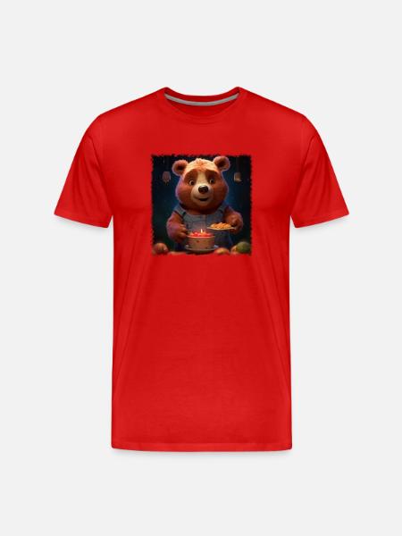 Hungry Bear - Men's Premium Organic T-Shirt - red