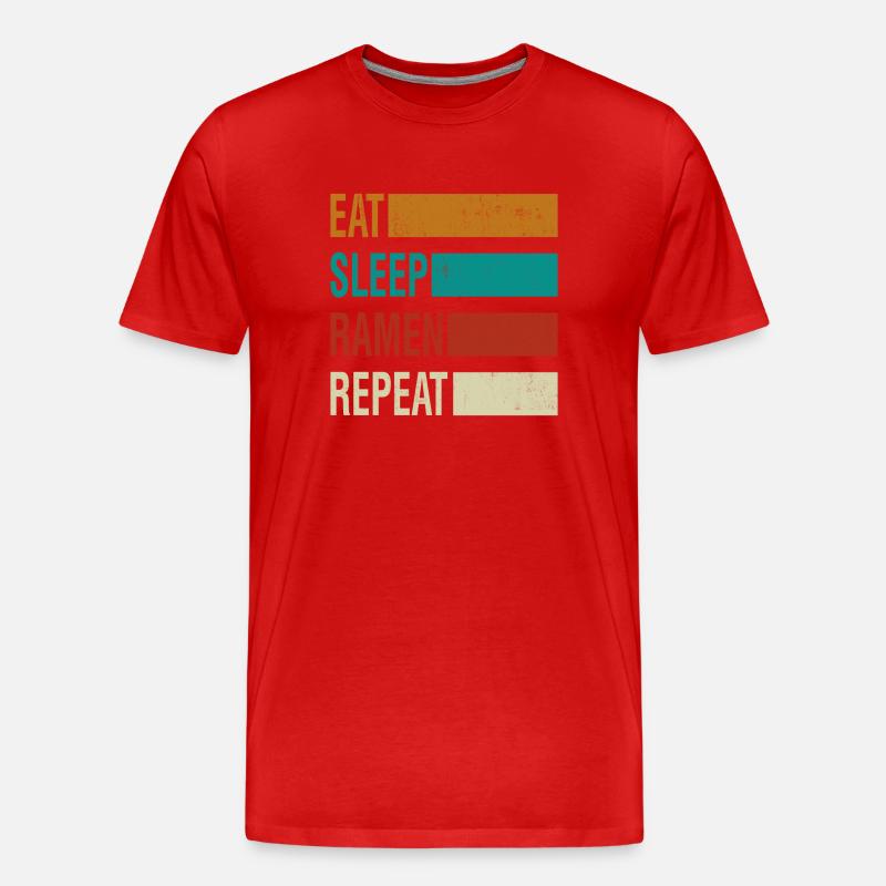 Eat Sleep Ramen Repeat - Männer Premium Bio T-Shirt - Rot