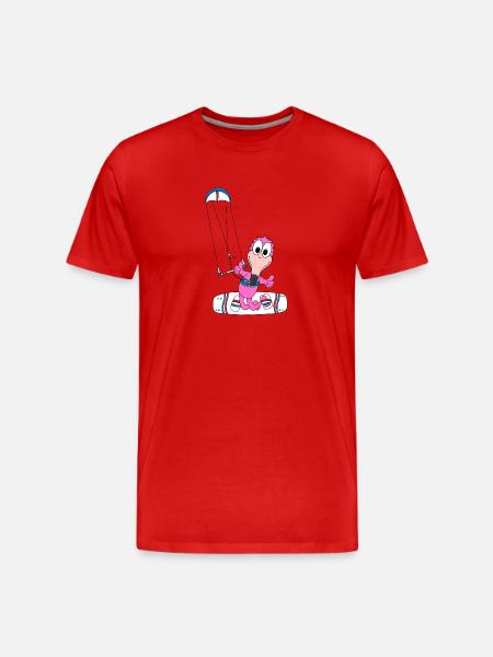 KITER - FLAMINGO - KITESURFER - KITESURFEN - KITEN - Männer Premium Bio T-Shirt - Rot