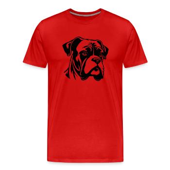 Races de chiens boxers - T-shirt bio Premium Homme - rouge - Devant - Damien (186cm)