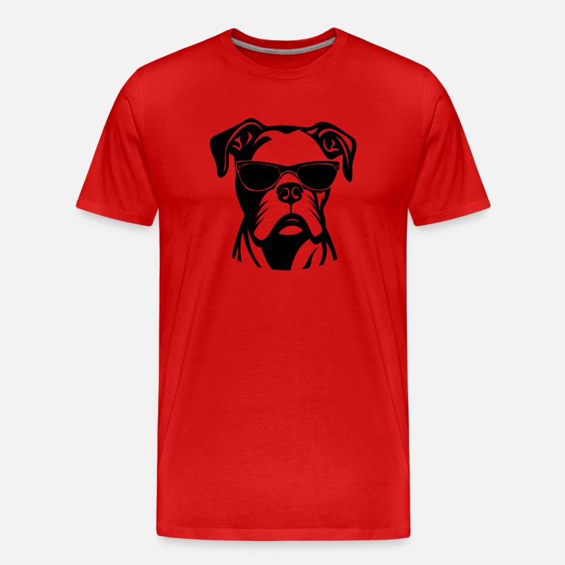 Boxer Hund Hunderasse - Männer Premium Bio T-Shirt - Rot