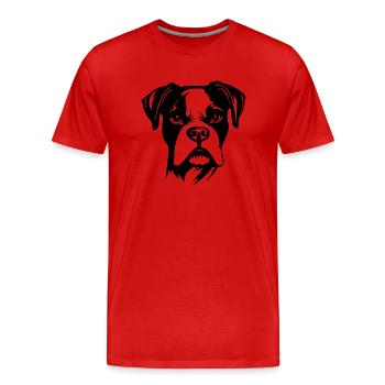 Races de chiens boxers - T-shirt bio Premium Homme - rouge - Devant - Damien (186cm)