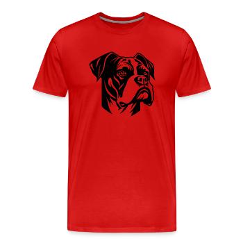 Races de chiens boxers - T-shirt bio Premium Homme - rouge - Devant - Damien (186cm)