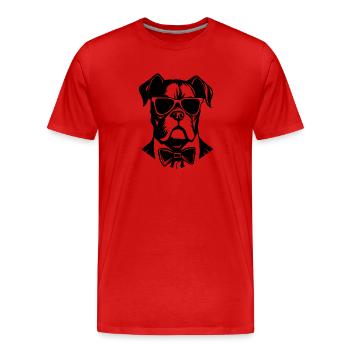 Races de chiens boxers - T-shirt bio Premium Homme - rouge - Devant - Damien (186cm)