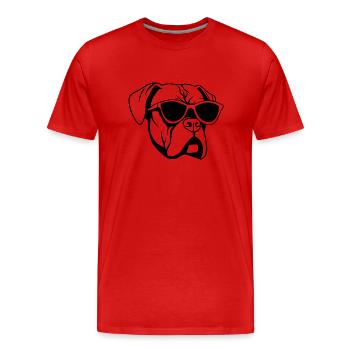 Races de chiens boxers - T-shirt bio Premium Homme - rouge - Devant - Damien (186cm)