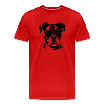 Races de chiens boxers - T-shirt bio Premium Homme - rouge - Devant - Damien (186cm)