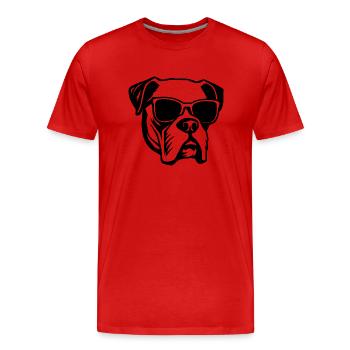 Races de chiens boxers - T-shirt bio Premium Homme - rouge - Devant - Damien (186cm)