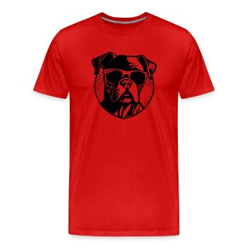 Races de chiens boxers - T-shirt bio Premium Homme - rouge - Devant - Damien (186cm)