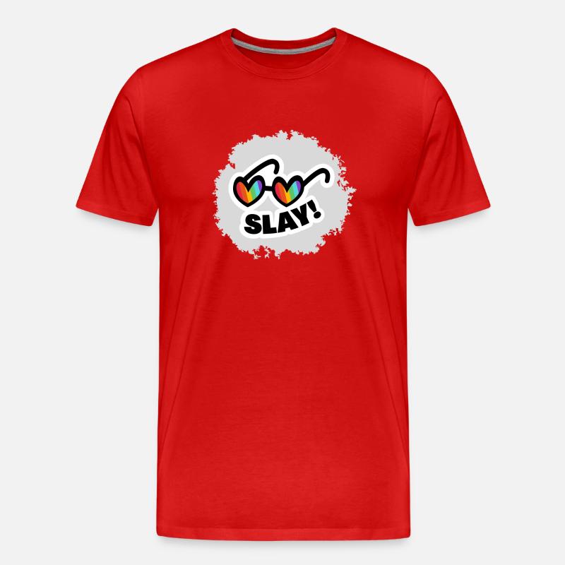 Rainbow Slay! - Männer Premium Bio T-Shirt - Rot