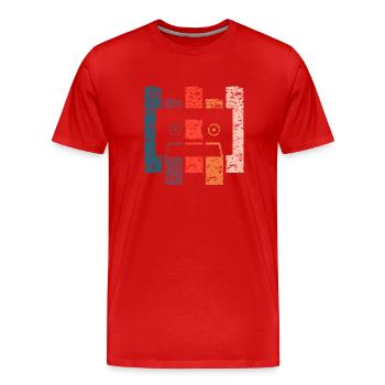Cassette cadeau Vintage - T-shirt bio Premium Homme - rouge - Devant - Damien (186cm)