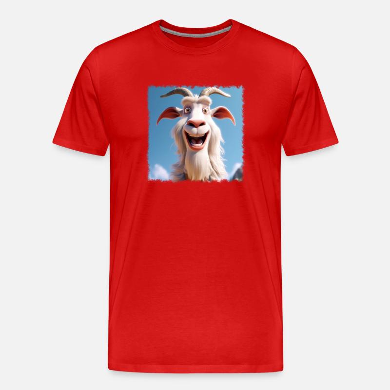 Coole Ziege - Männer Premium Bio T-Shirt - Rot
