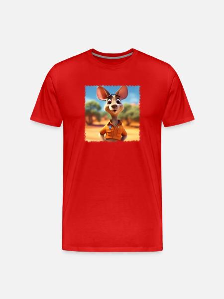 Cute Kangaroo - Men's Premium Organic T-Shirt - red