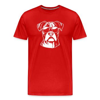 Races de chiens boxers - T-shirt bio Premium Homme - rouge - Devant - Damien (186cm)