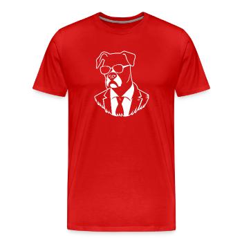 Races de chiens boxers - T-shirt bio Premium Homme - rouge - Devant - Damien (186cm)
