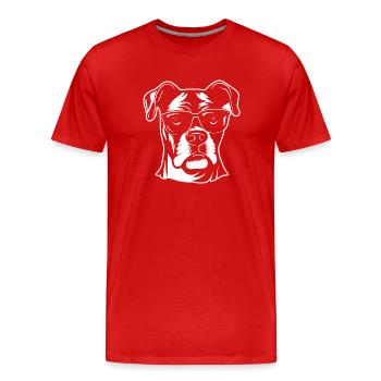 Races de chiens boxers - T-shirt bio Premium Homme - rouge - Devant - Damien (186cm)