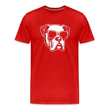 Races de chiens boxers - T-shirt bio Premium Homme - rouge - Devant - Damien (186cm)