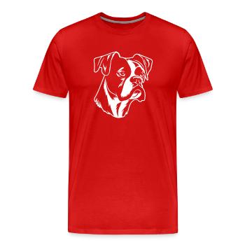 Races de chiens boxers - T-shirt bio Premium Homme - rouge - Devant - Damien (186cm)