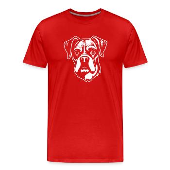 Races de chiens boxers - T-shirt bio Premium Homme - rouge - Devant - Damien (186cm)