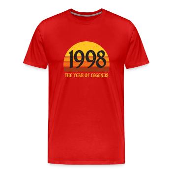 1998 Vintage - Men's Premium Organic T-Shirt - red - Front - Damien (186cm)