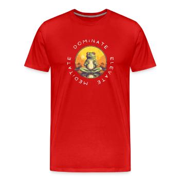 Yoga Méditation Méditer et Améliorer - T-shirt bio Premium Homme - rouge - Devant - Damien (186cm)
