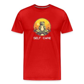 Yoga Méditation Méditer et Améliorer - T-shirt bio Premium Homme - rouge - Devant - Damien (186cm)