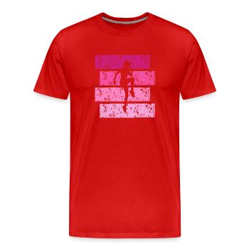 Fitness-Geschenk Vintage - Männer Premium Bio T-Shirt - Rot - Vorne - Damien (186cm)