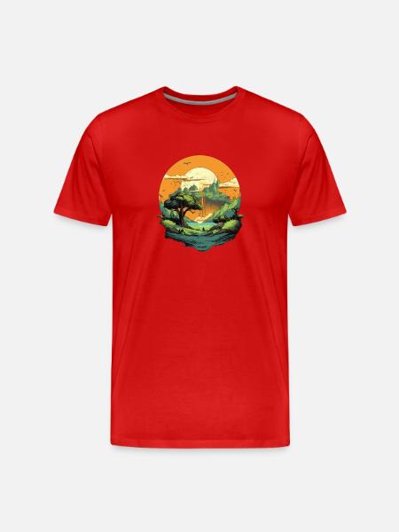 Landscape - Men's Premium Organic T-Shirt - red