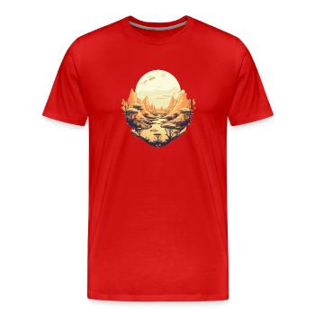 Paysage - T-shirt bio Premium Homme - rouge - Devant - Damien (186cm)