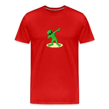 Dabbing Alien Dab Tanz UFO-Liebhaber Geschenkidee - Männer Premium Bio T-Shirt - Rot - Vorne - Damien (186cm)