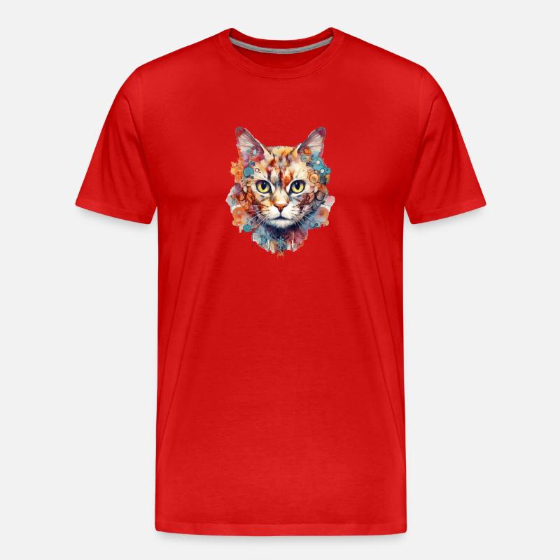 Katze - Männer Premium Bio T-Shirt - Rot
