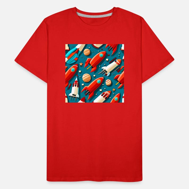 Star Ship Pattern Men's Premium Organic T-Shirt