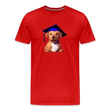 Bachelor Labrador Study Dogs Graduation - Men's Premium Organic T-Shirt - red - Front - Damien (186cm)