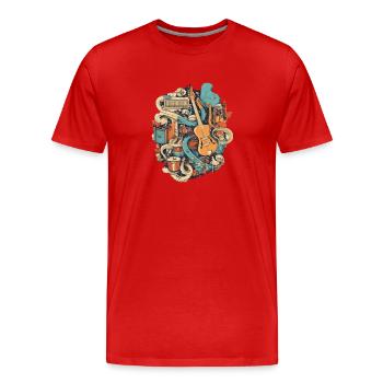 Instruments de musique - T-shirt bio Premium Homme - rouge - Devant - Damien (186cm)