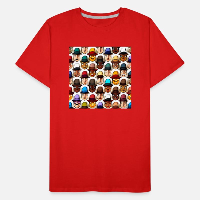 Gesicht im Hut Muster Männer Premium Bio T-Shirt