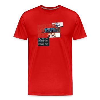dessin de la fête des pères - T-shirt bio Premium Homme - rouge - Devant - Damien (186cm)