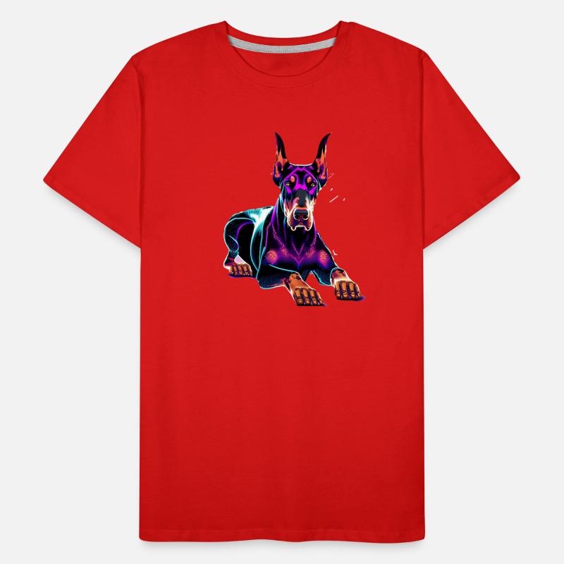 Dobermann Synthwave Männer Premium Bio T-Shirt