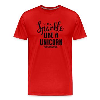 Sparkle Like a Unicorn - Männer Premium Bio T-Shirt - Rot - Vorne - Damien (186cm)