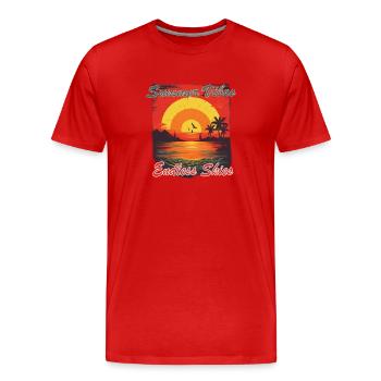 Summer Vibes endless Skies - Männer Premium Bio T-Shirt - Rot - Vorne - Damien (186cm)