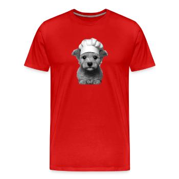 Caniche Propriétaire de chien Cuisiniers Caniche Chiot Chiot Chiot Chiot - T-shirt bio Premium Homme - rouge - Devant - Damien (186cm)