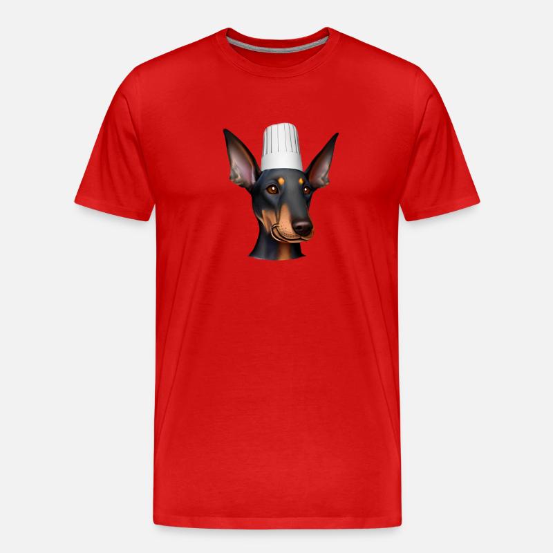 Dobermann Gastronom Hund Dobermannwelpe Köche - Männer Premium Bio T-Shirt - Rot