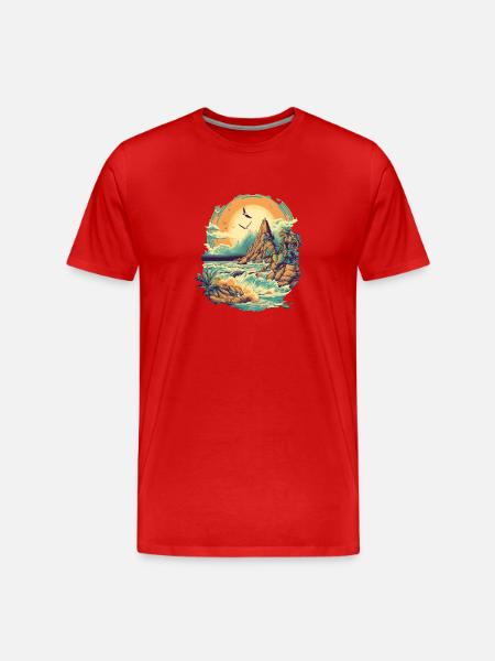 Beach - Men's Premium Organic T-Shirt - red