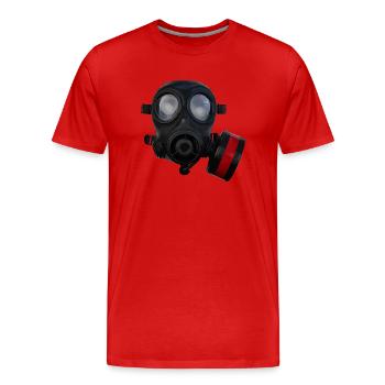 Masque à gaz S10 - T-shirt bio Premium Homme - rouge - Devant - Damien (186cm)