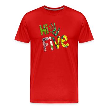 High Five Style Cool Hand Joke disant Hit Trend - T-shirt bio Premium Homme - rouge - Devant - Damien (186cm)